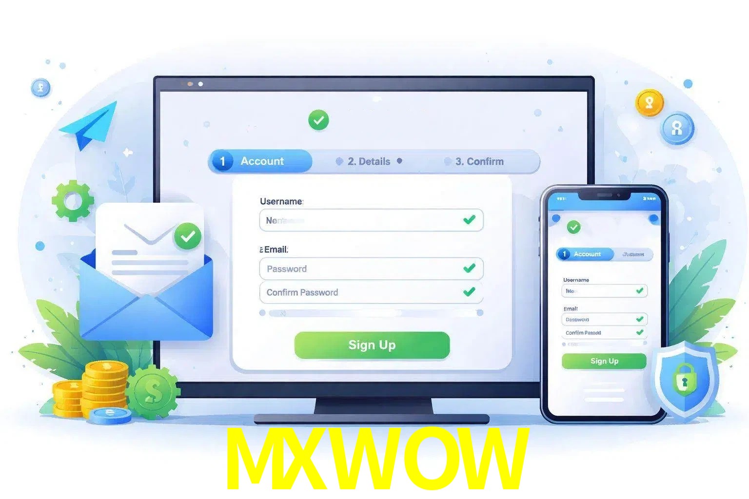Registro de nuevo usuario y configuración de cuenta MXWOW